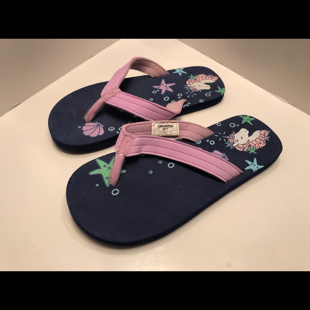 OshKosh Bigosh Toddler Girls Unicorn Flip Flops XL/TG (11-12)